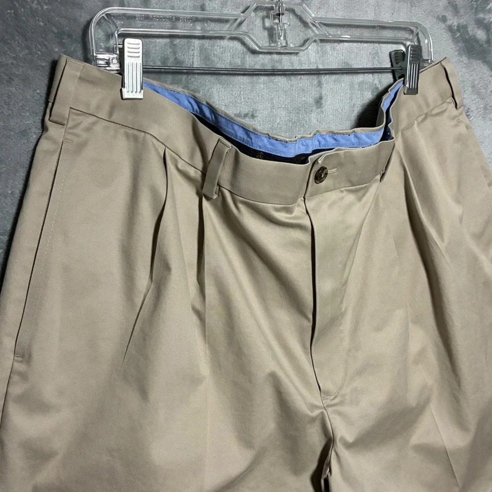 Brooks Brothers Pleated Advantage Chino Stretch Shorts Mens W40 Tan Khaki